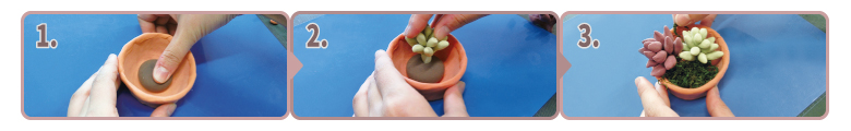 Kクレイ&Kクレイテラコッタで作る鉢植え 作り方画像