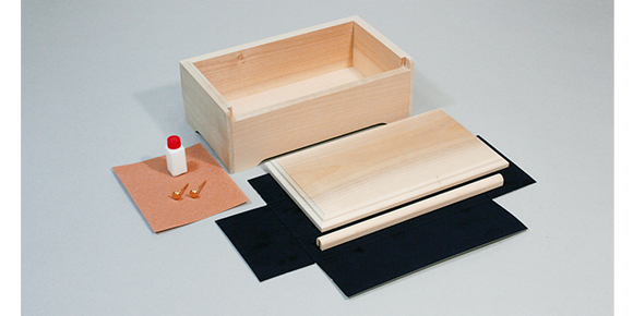 【木彫キット】【オルゴールボックス】組立済ミドルオルゴール セット内容画像