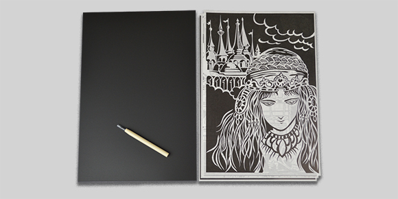 新切り絵　A　+　額セット セット内容画像