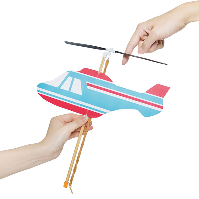 ヘリコプター工作キット スカイヘリ ゴム動力 イベント工作キットの たのつく