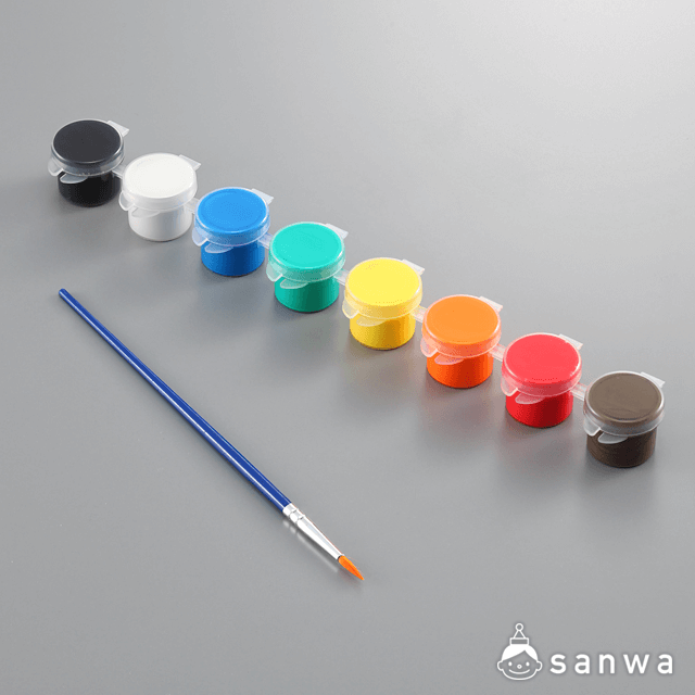 アクリル絵の具8色セット(筆付き)|セット内容
