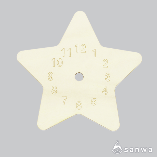 木のおえかき時計 ほし・セット画像板