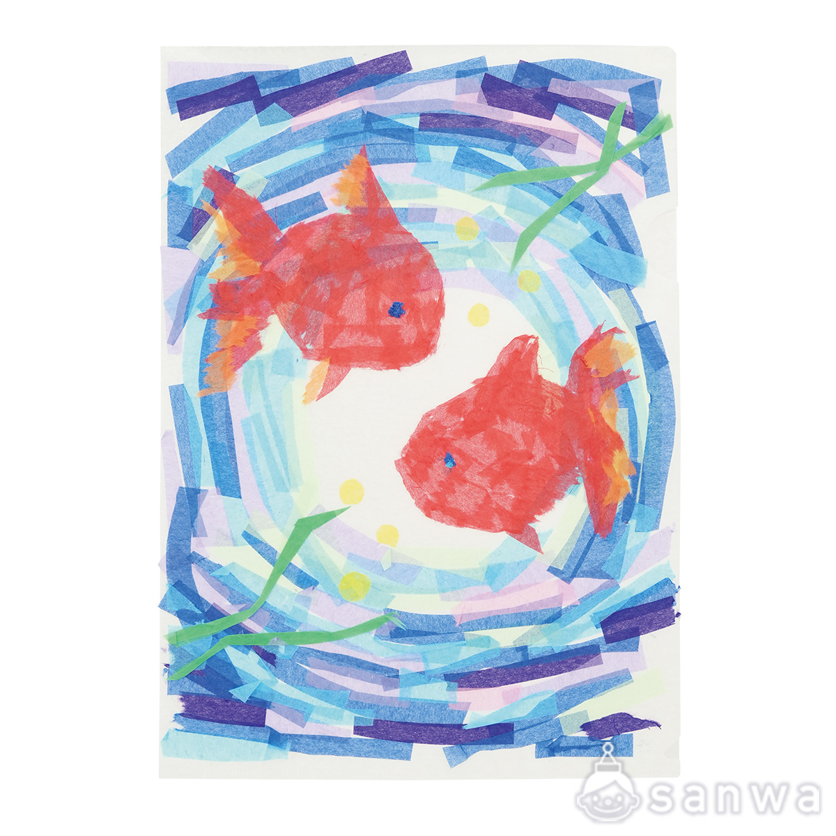 光のさしこむ絵（和紙貼りクリアファイル）