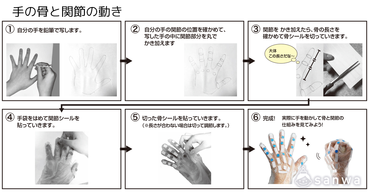 手の骨と関節の動き 遊び方画像