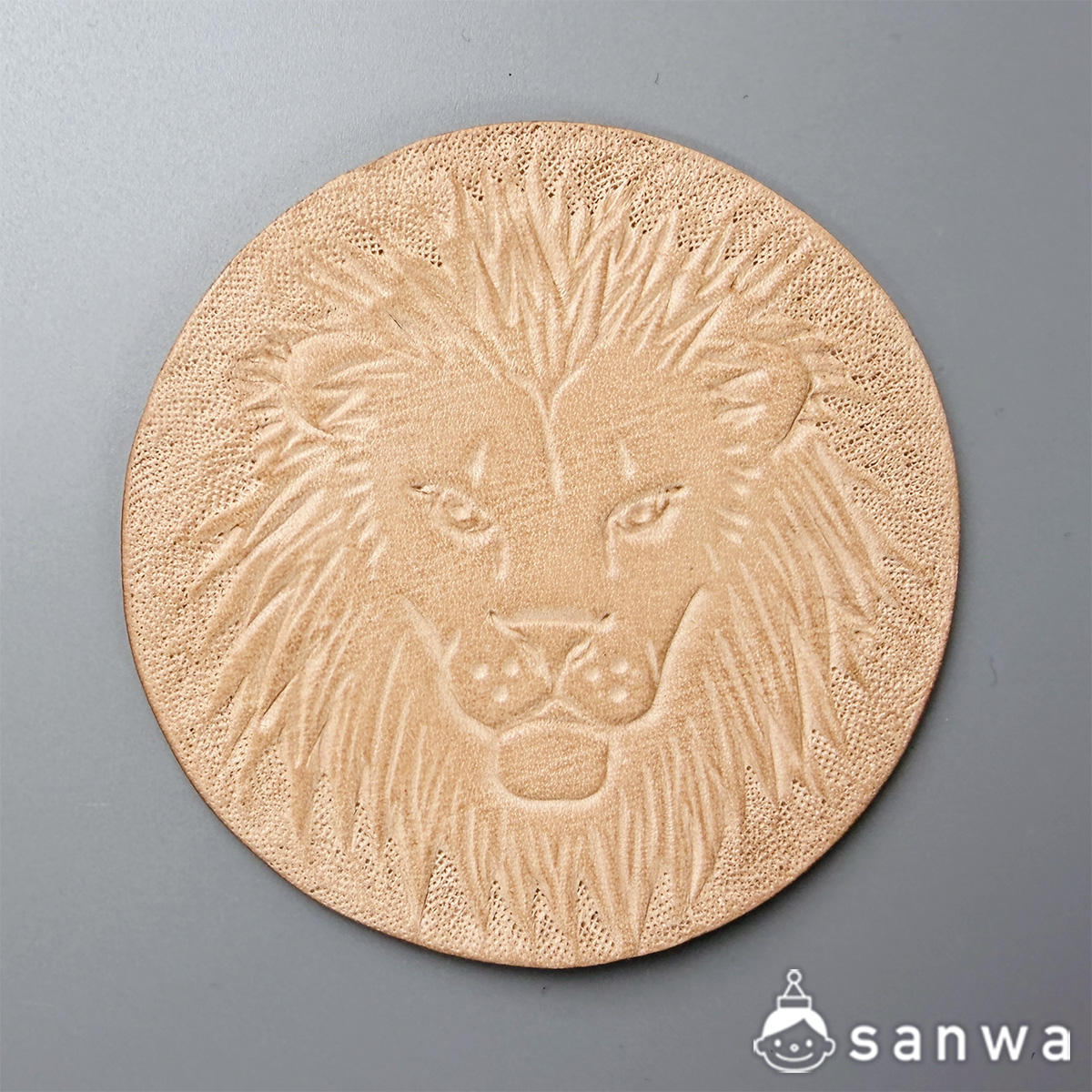 コースター丸5枚組【レザークラフト】【革細工】