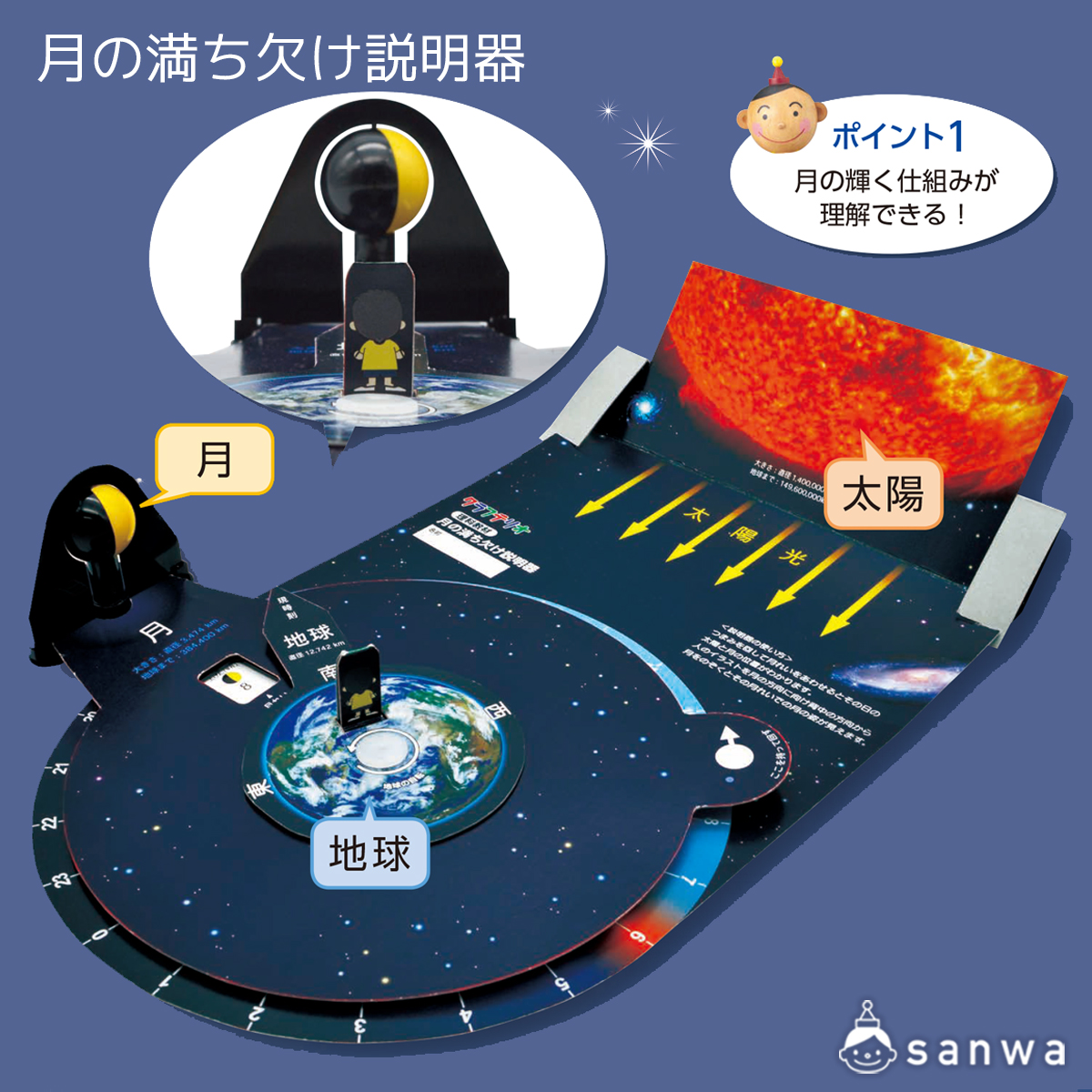 月の満ち欠け説明器 遊び方画像