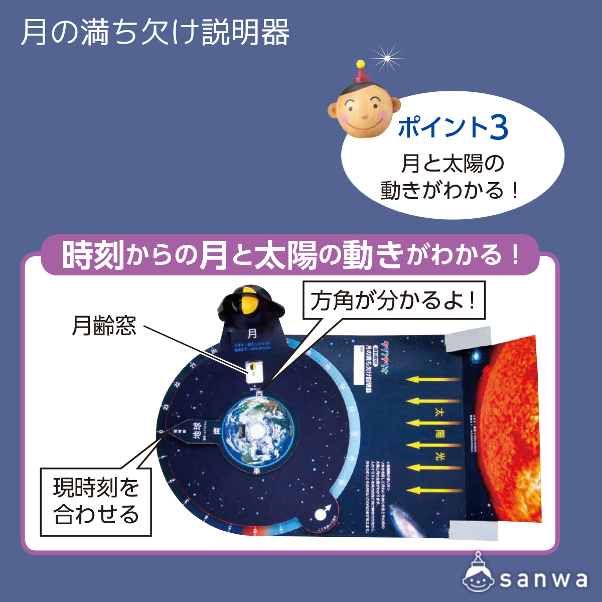 月の満ち欠け説明器 遊び方画像