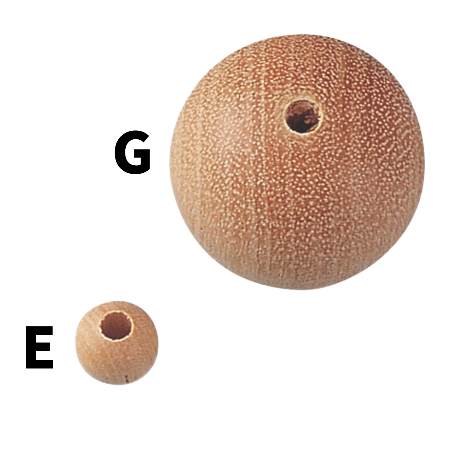 木の玉Ｅφ４ｍｍ貫通穴φ１０（２０ケ入） サムネイル