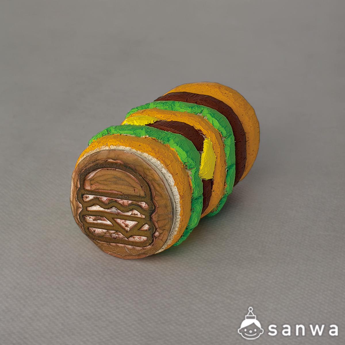 【消しゴムはんこ工作キット】木のスリムスタンプ（バルサ材）【持ち手部分がバルサ材】