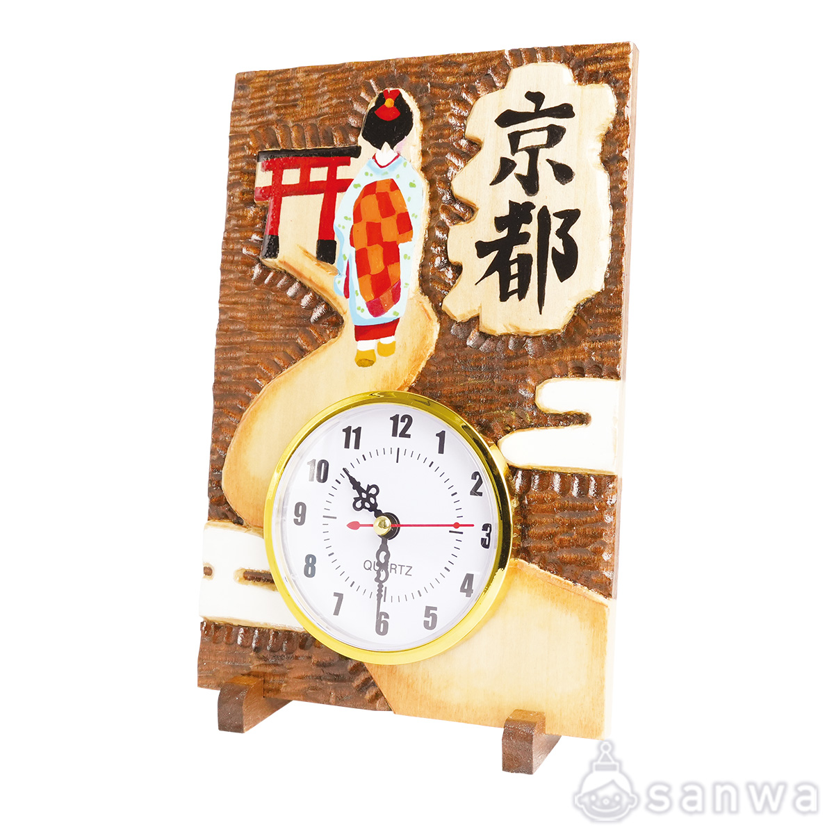 【木彫キット】スタンドクロック 木彫＋ライトクォーツ【時計作り】