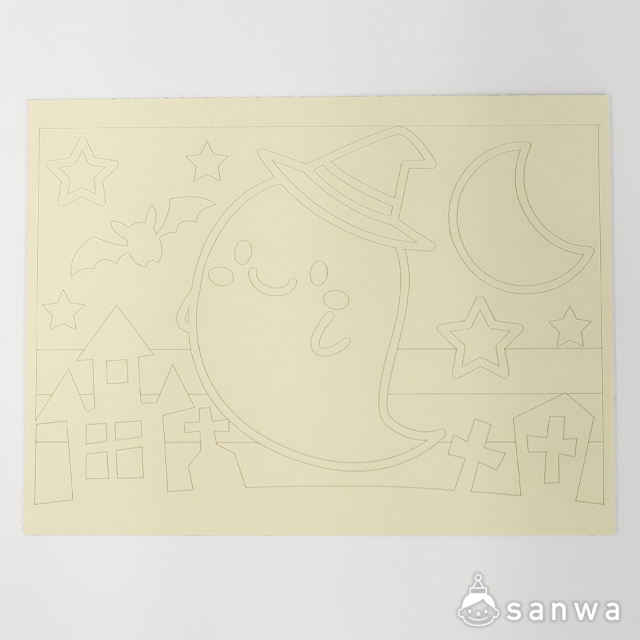 かんたんすな絵ｼﾘｰｽﾞ ﾊﾛｳｨﾝ　おばけ(※台紙のみ) サムネイル