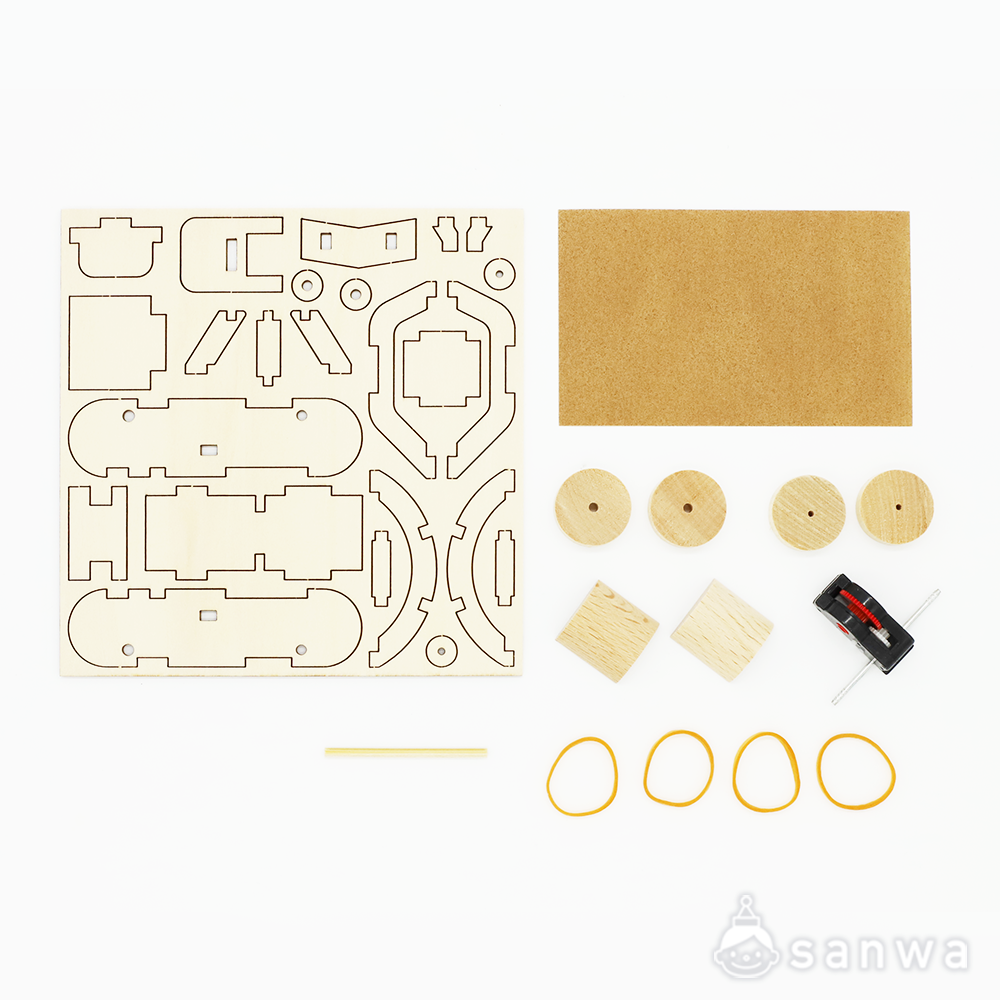 【プルバック式】すすめ！ゼンマイカー【木製工作キット】