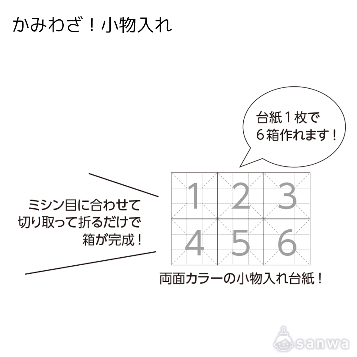 【紙工作キット】かみわざ！小物入れ 遊び方画像