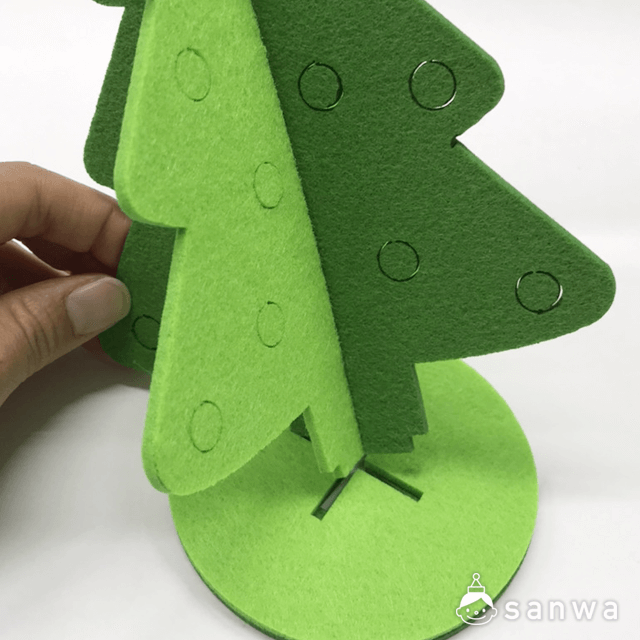 【組立簡単】フェルトの卓上クリスマスツリー 作り方画像