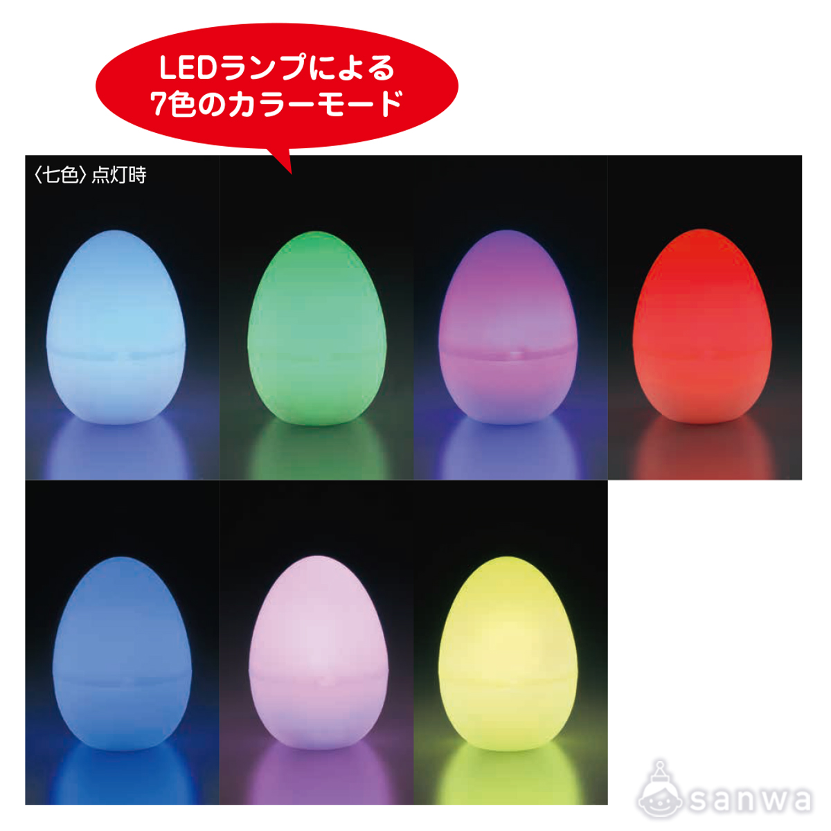 【電池式工作用LEDライト】エッグライト LED セット内容画像
