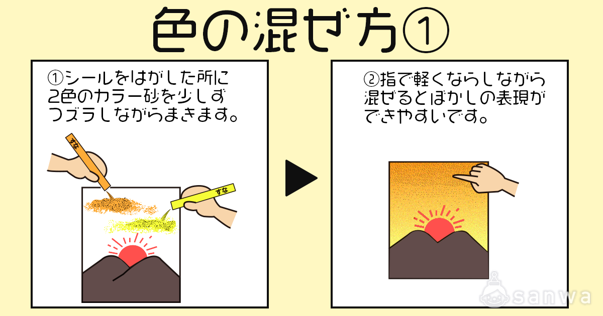 カラー砂の混ぜ方① 画像