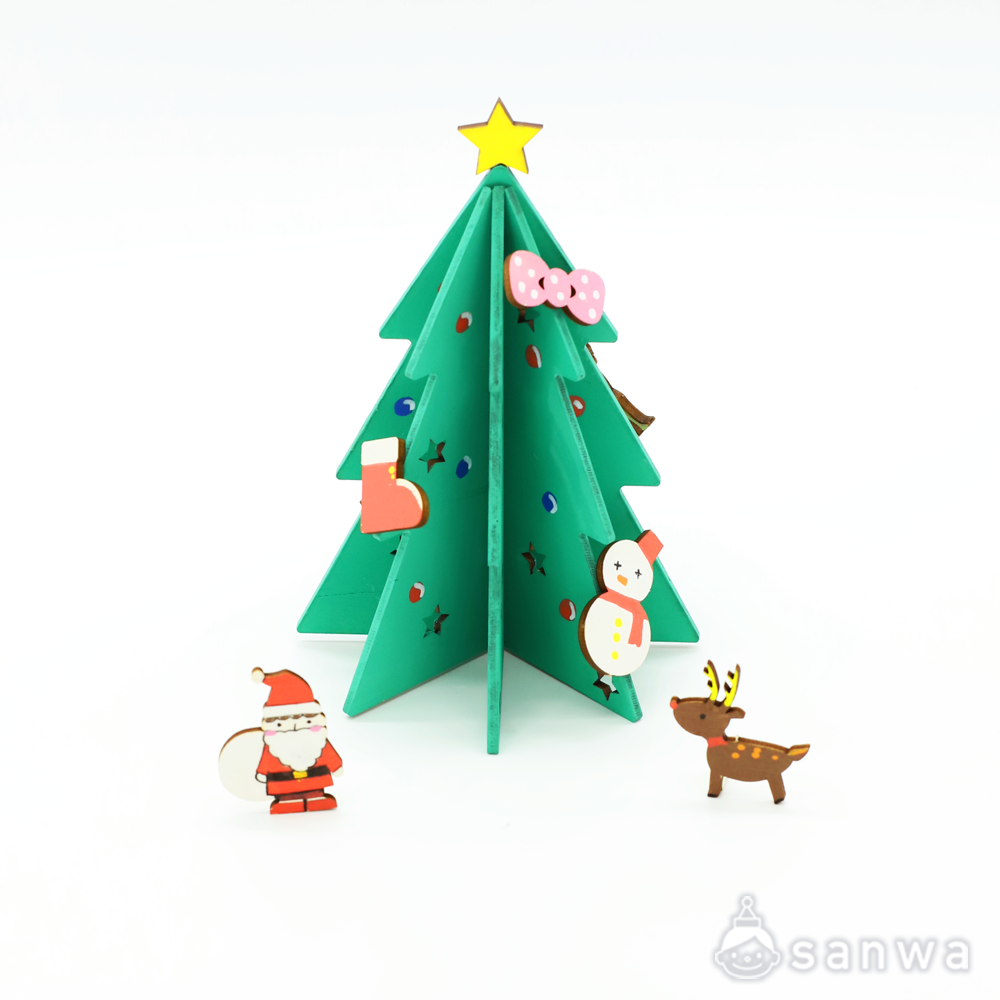 「塗るだけ簡単」かんたん組立てクリスマスツリー【工作キット】