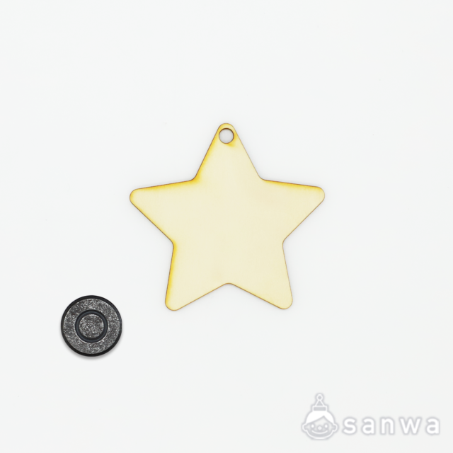 木のマグネット7cm Oほし 1個ｾｯﾄ サムネイル