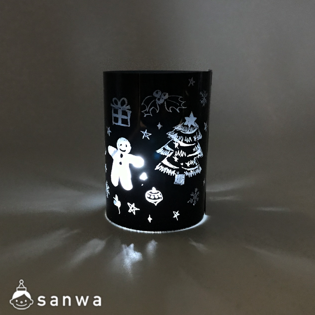 かんたんスクラッチランプ工作キットの完成例