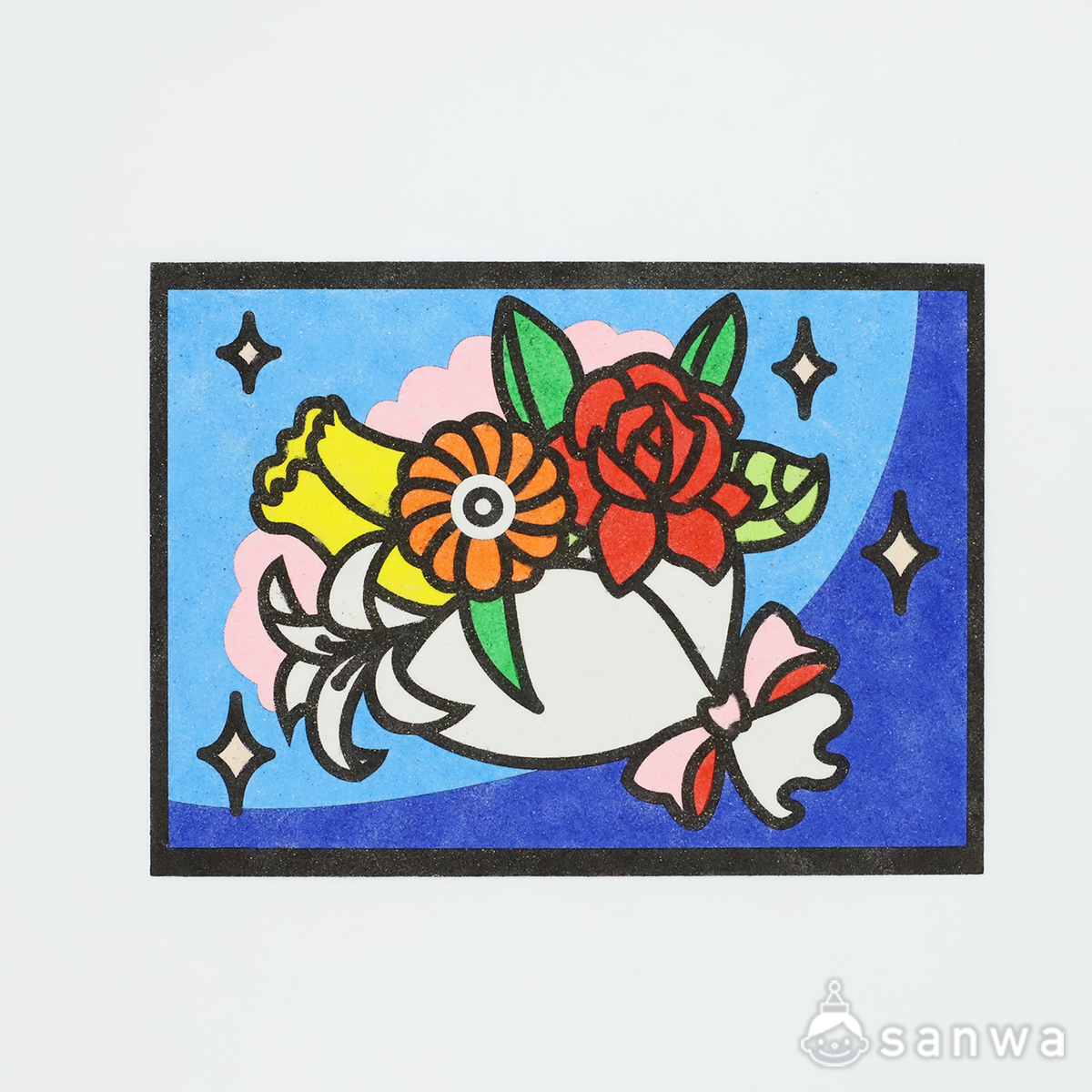 【剥がして載せる】かんたんすな絵シリーズ　花【簡単砂絵】