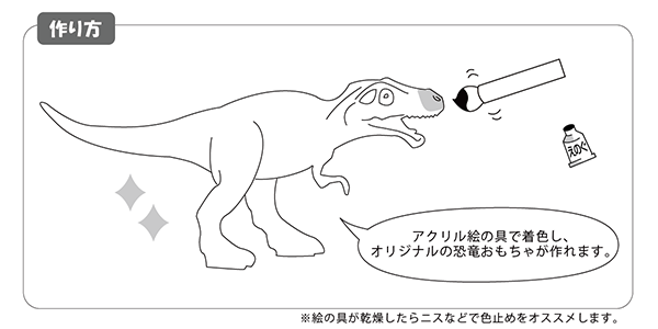「おもちゃ」ぬるだけ！マイ恐竜「かんたん工作キット」 作り方画像
