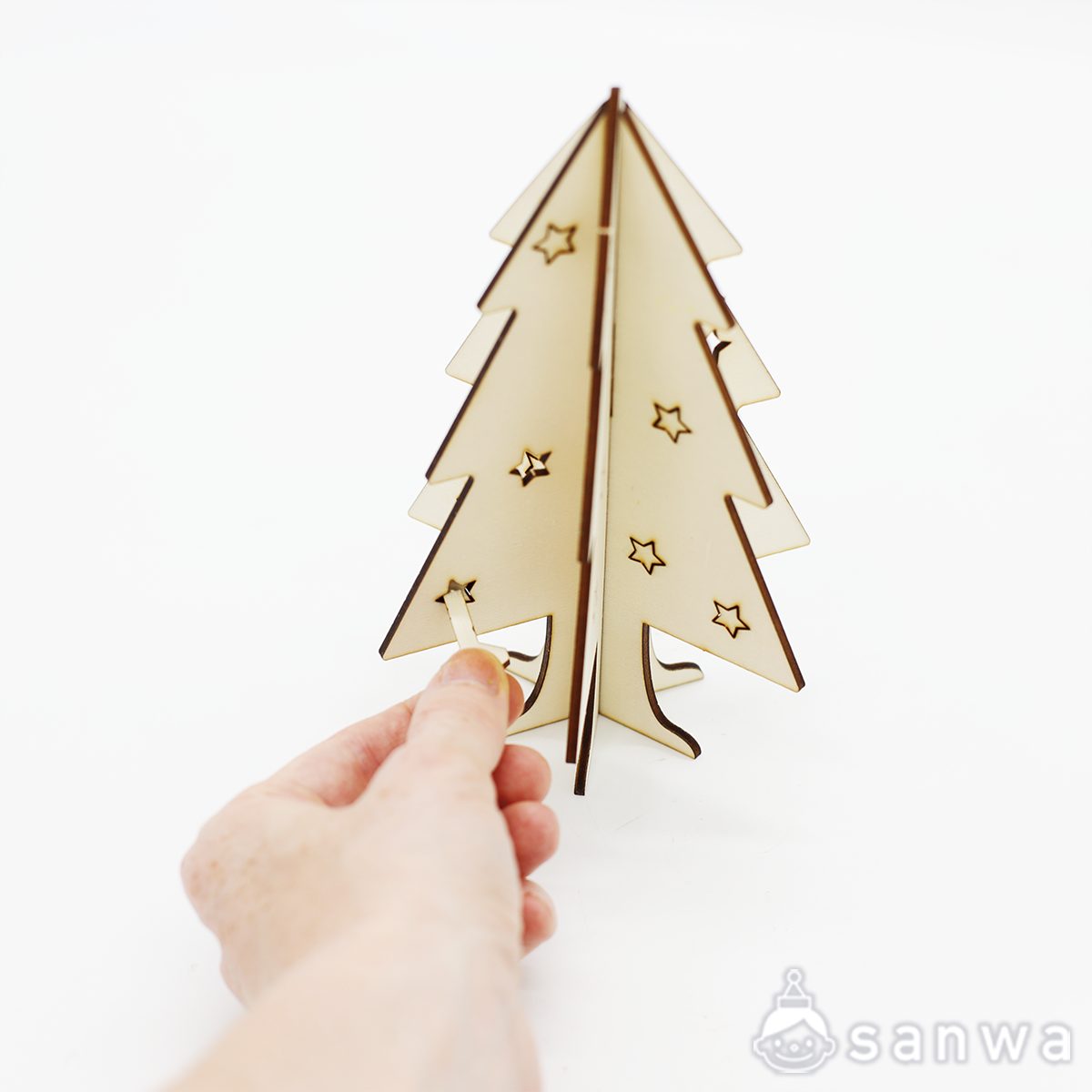 塗るだけ簡単」かんたん木製クリスマスツリー【クリスマス工作キット】（作って飾れる） | イベント工作キットの「たのつく」