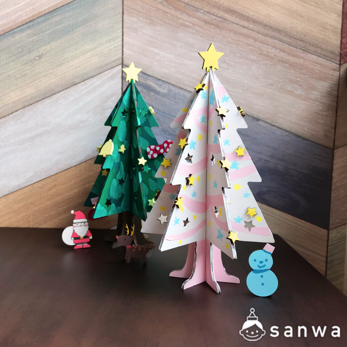 『かんたん木製クリスマスツリー』の遊び方 画像