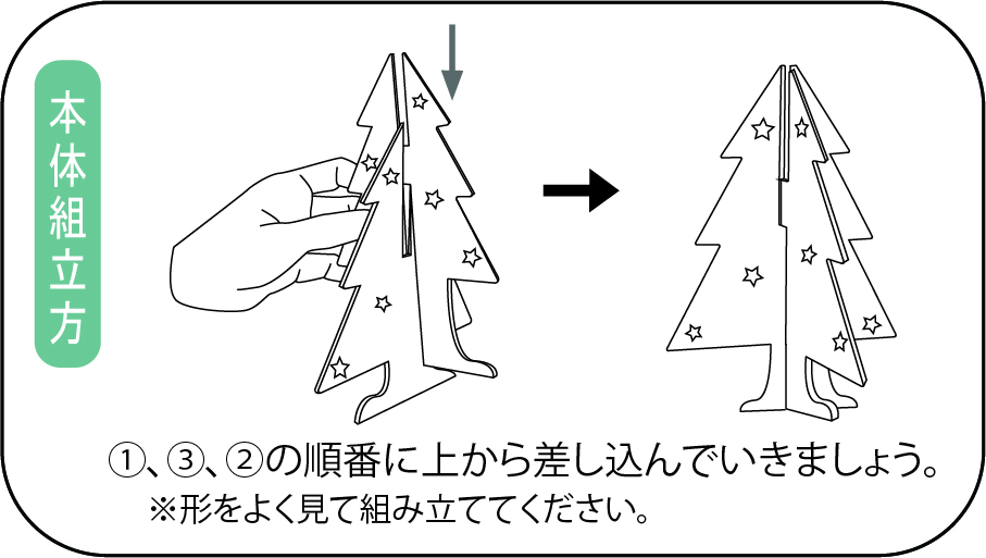 「塗るだけ簡単」かんたん木製クリスマスツリー【クリスマス工作キット】 作り方画像
