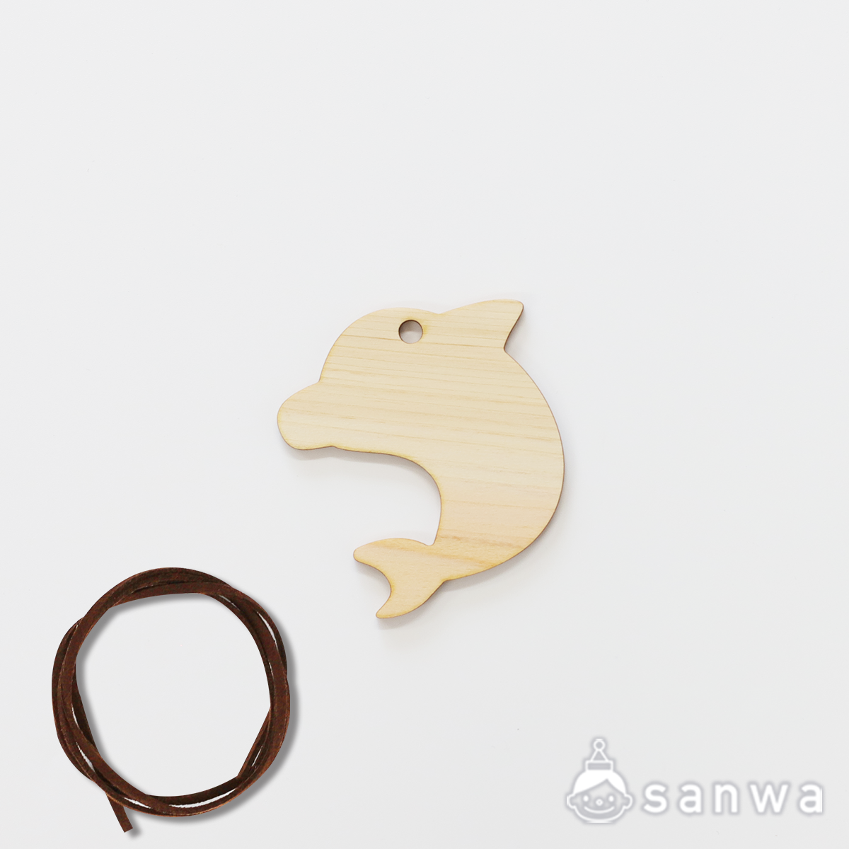 (間伐材) 木のネックレス　イルカ サムネイル