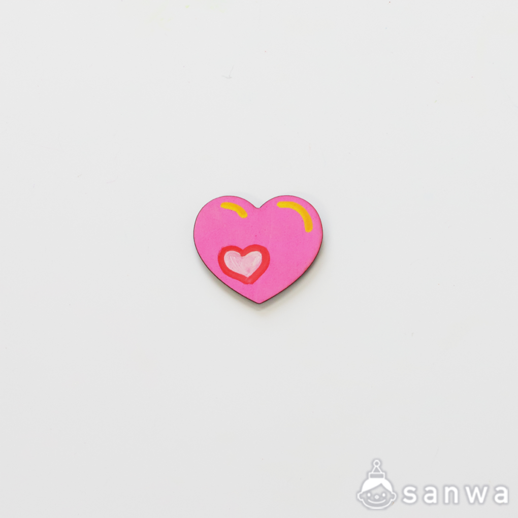 【塗るだけ簡単】木のバッジ＆マグネット ミニ ハート【OEM対応商品】の商品スライド画像4