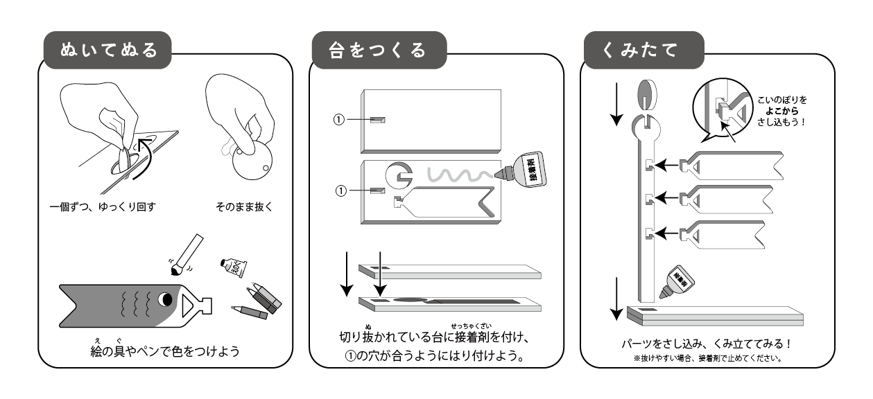 「子供の日工作」おえかきこいのぼり【簡単工作】 作り方画像