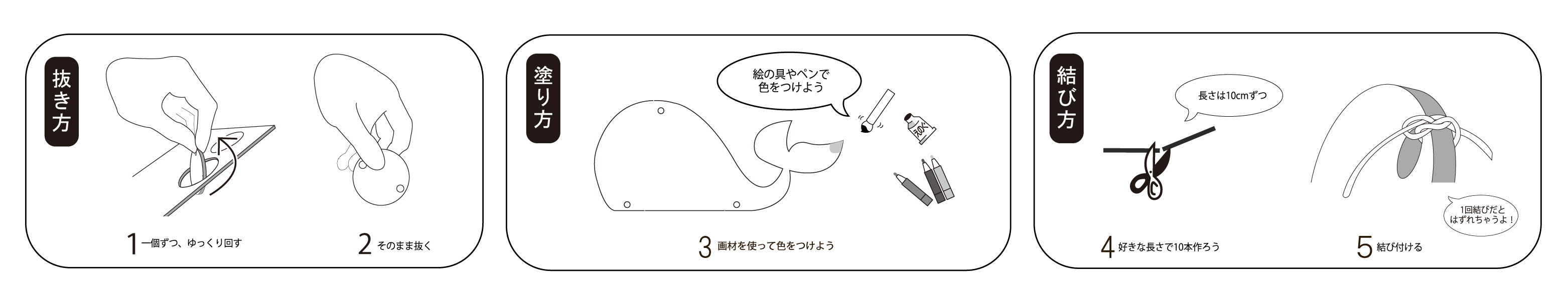 「塗るだけ簡単」木のモビール　うみのいきもの【簡単工作キット】 作り方画像