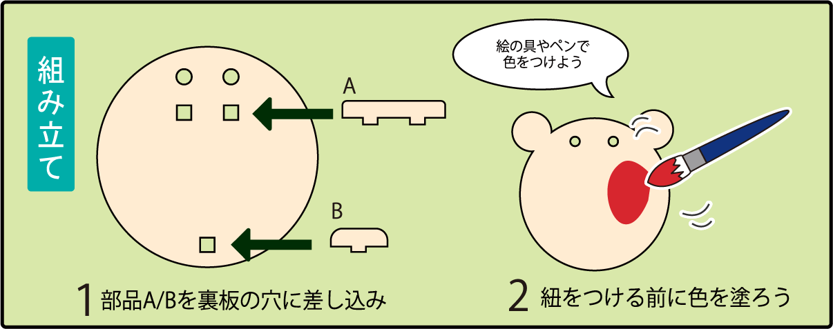 【端材を使用した】木で作ろう動物カスタネット【SDGs商品】 作り方画像