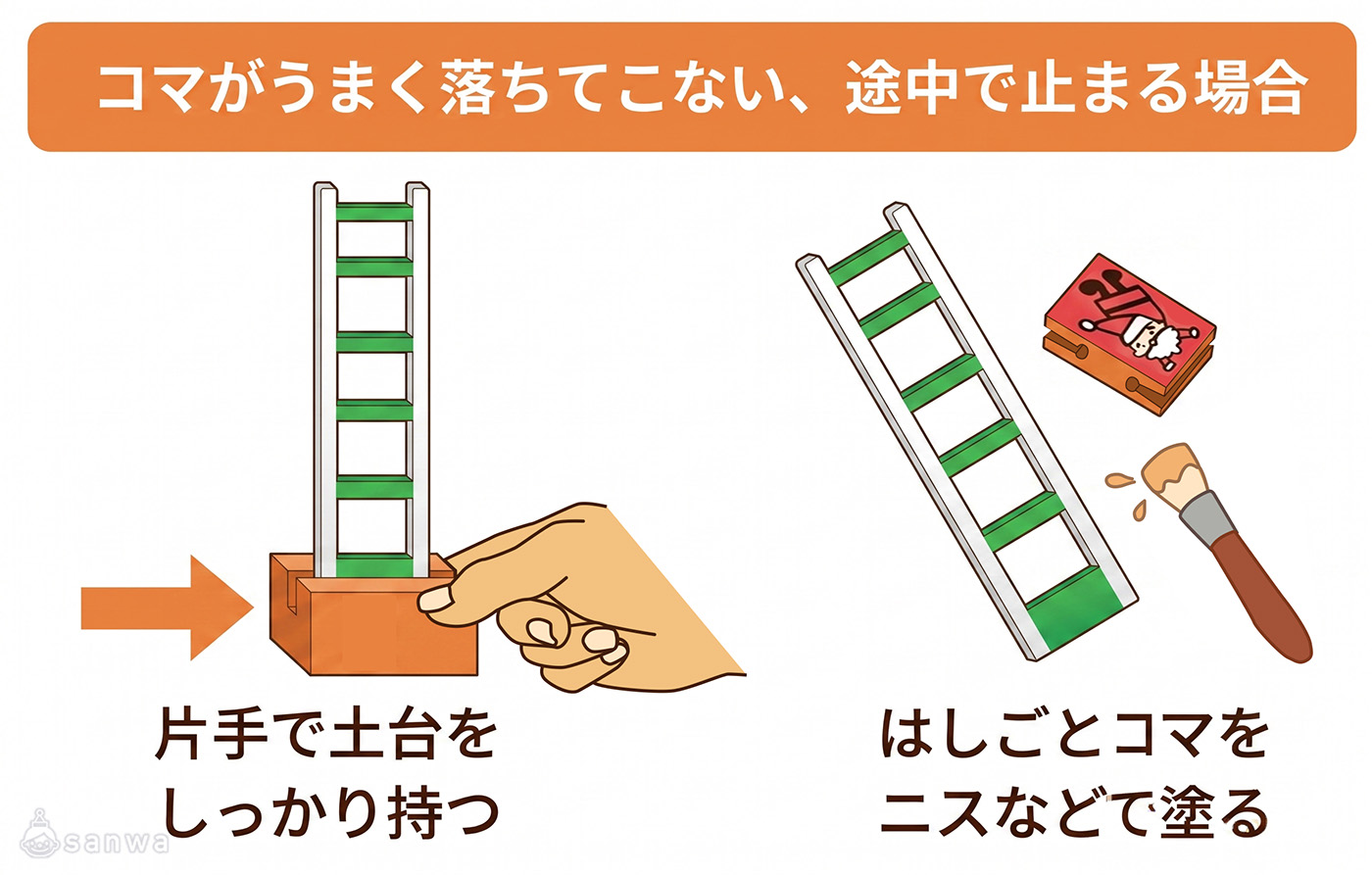 【クリスマス工作】作って遊べる！サンタさんの木製「はしごくだり」 作り方画像