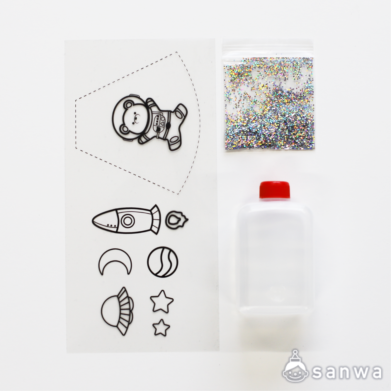【新商品】ぬり絵スノードーム宇宙【簡単工作キット