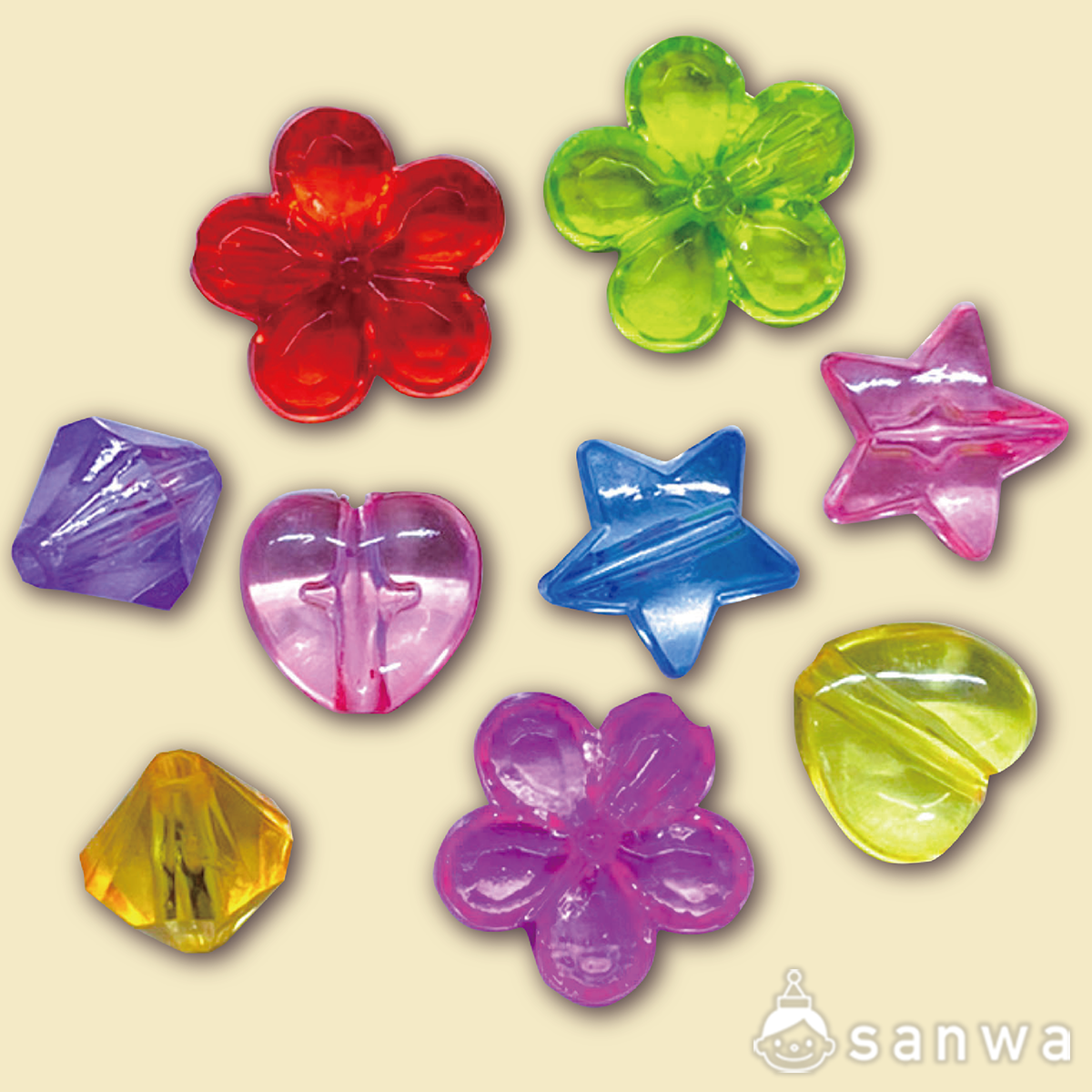 透明ｶﾗﾌﾙﾋﾞｰｽﾞ100g（素材） | イベント工作キットの「たのつく」