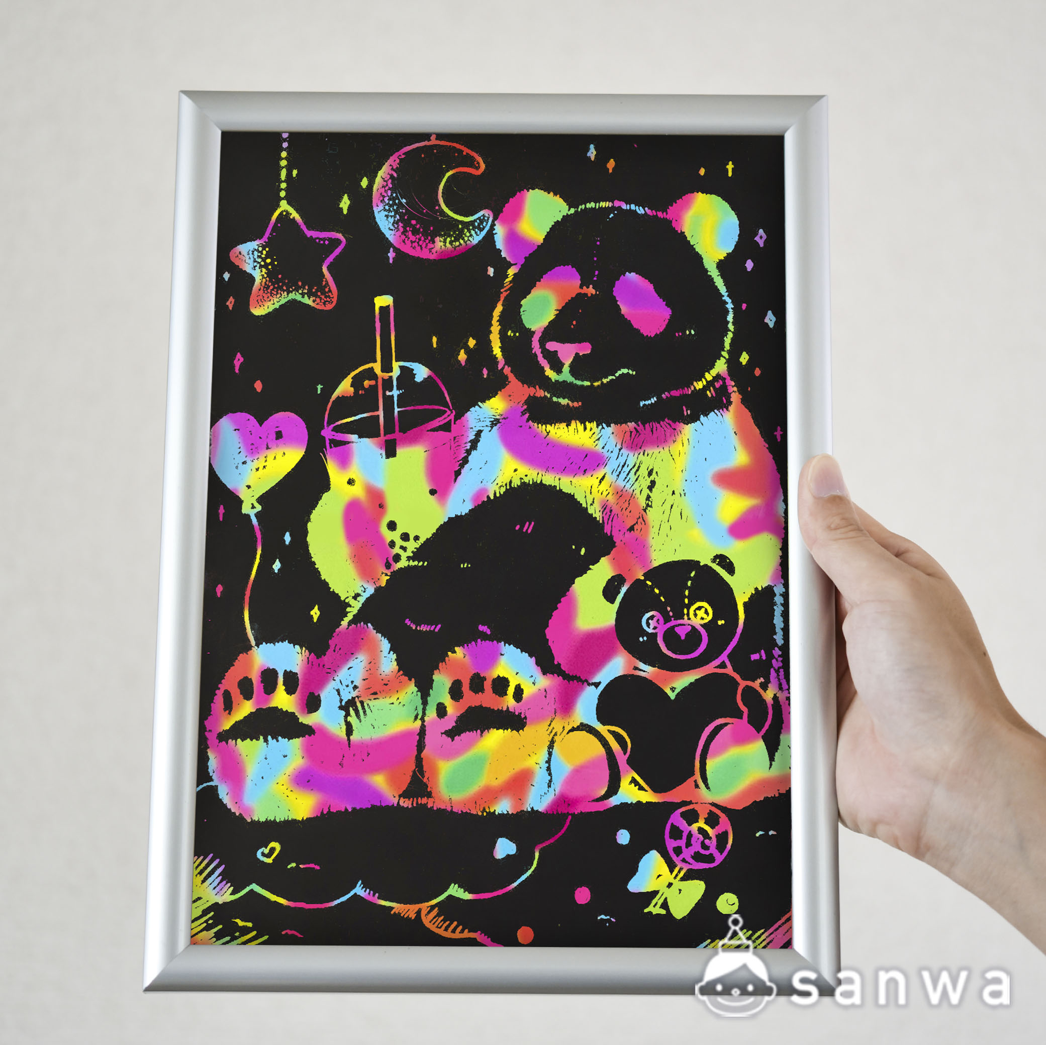 削るときれいな色が出る！】NEWカラフルスクラッチ 【6種】（５００円以下の工作, 作って飾れる工作, そのまま作れる工作） |  イベント工作キットの「たのつく」