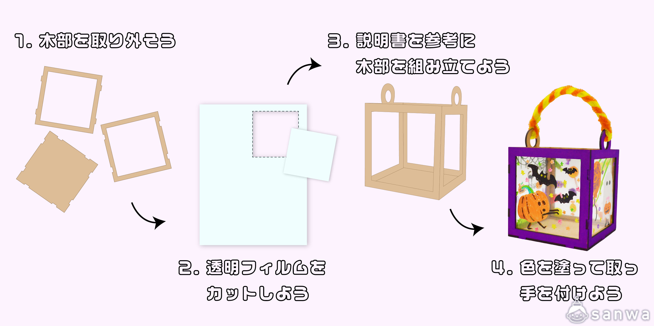ハロウィンをもっと楽しく！透明マルチバック工作キット 作り方画像