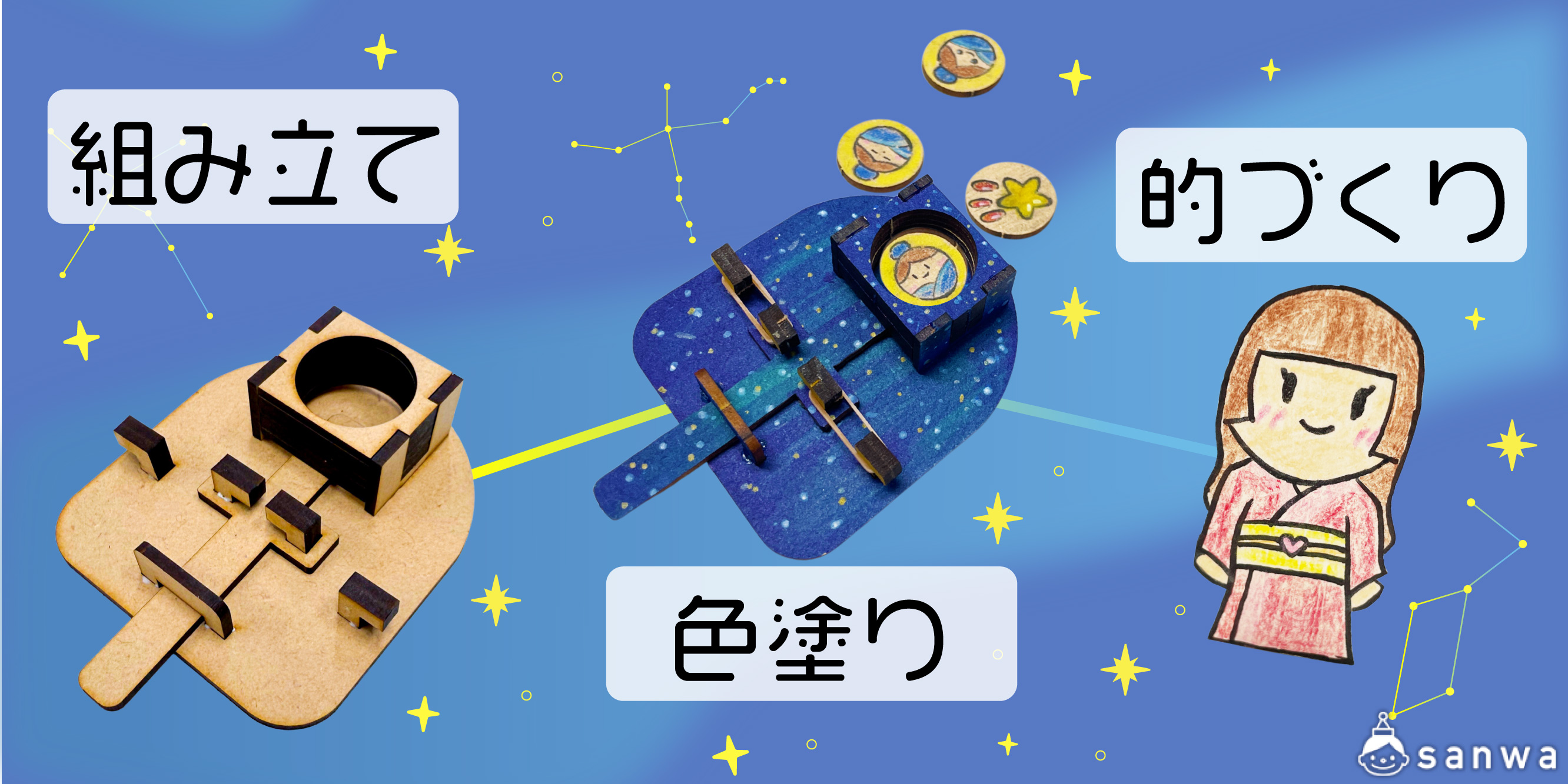 【七夕集客イベント】６連射コインシューターで織姫をGetしよう！ 作り方画像